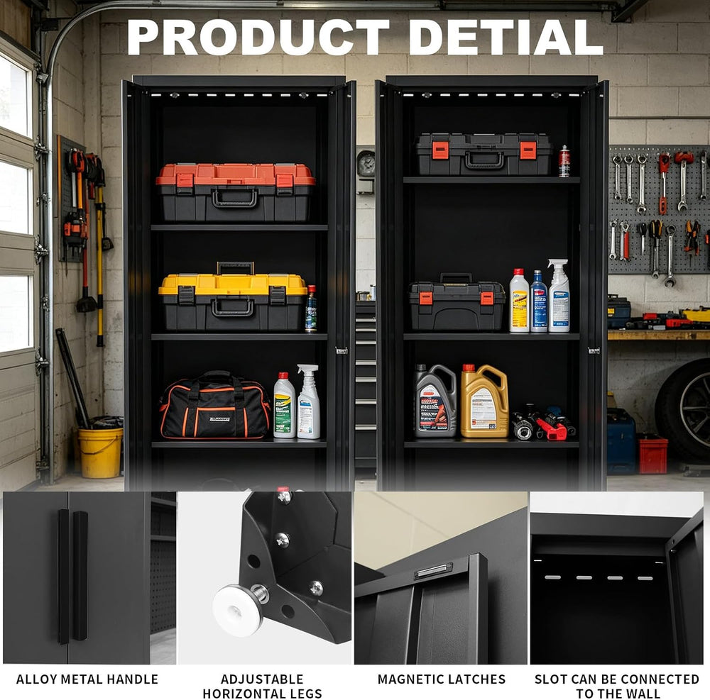 Torin Garage Storage Cabinets System, 12-Pcs Workshop Cabinet Set in Black