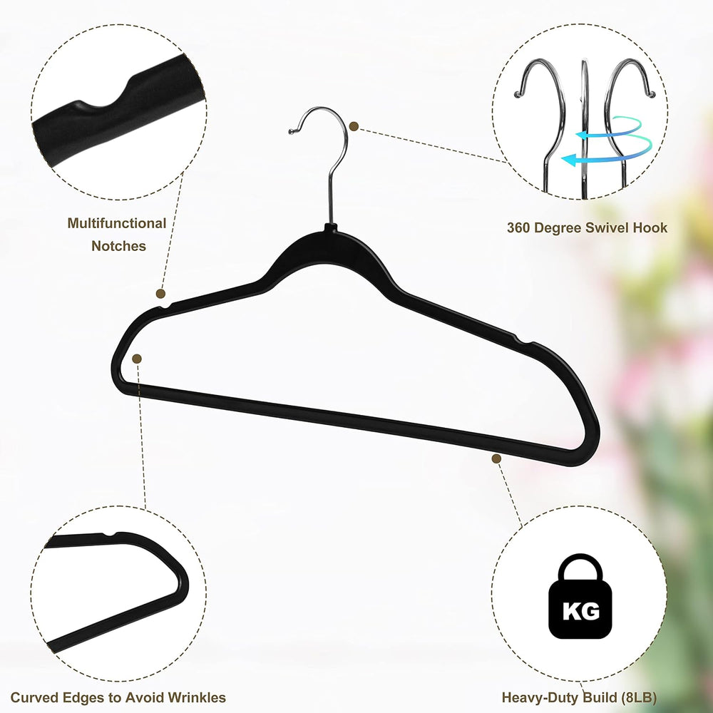 Quality Hangers 50 Pack Plastic Hangers for Clothes - Slim Non-Velvet Hangers...