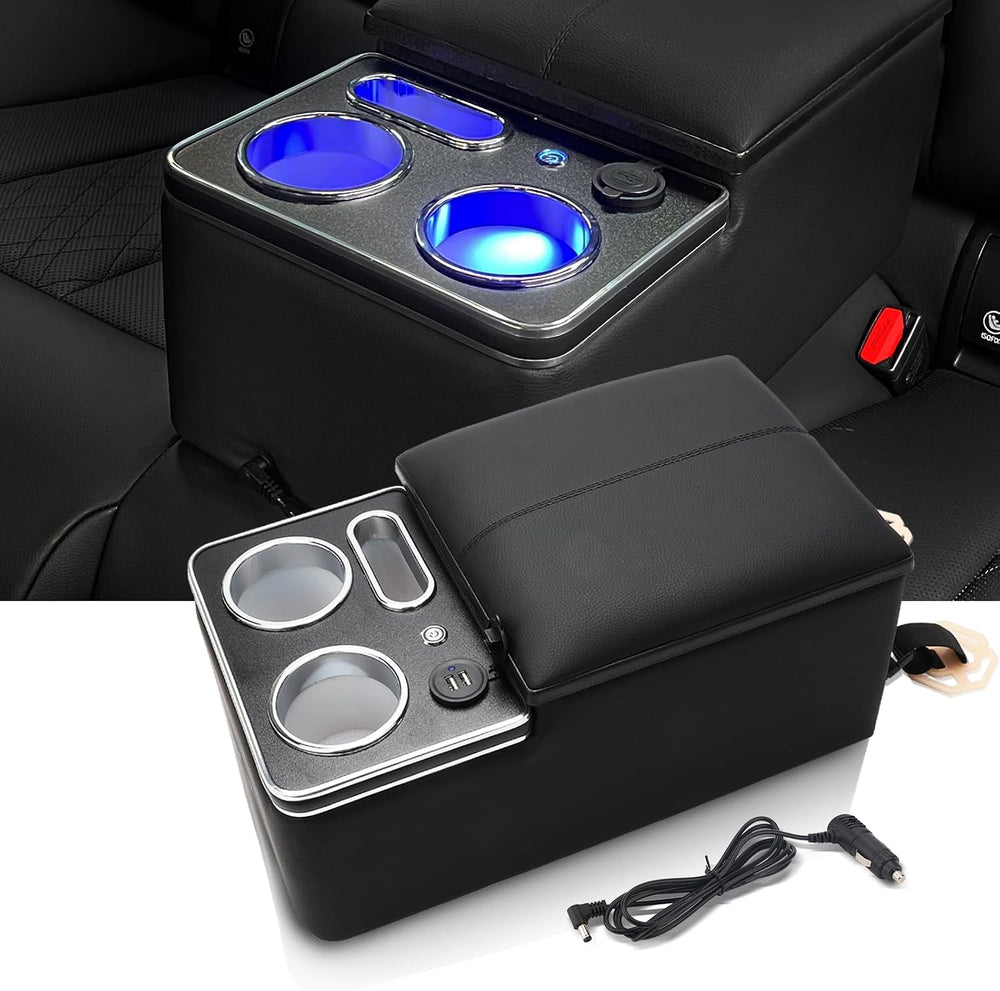 Upgrade Center Console Organizer for Car & Van & Truck with Cup Holder