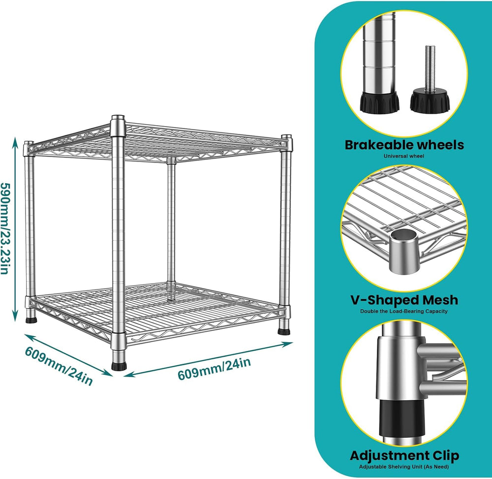 24" Depth Heavy Duty Steel Wire Shelving Rack Adjustable Rustproof Metal...