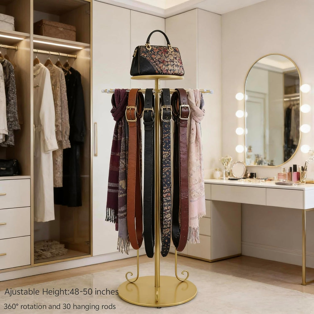 Rotating Scarf Organizer Purse Display Shawl Tie Rack Belt Hanger