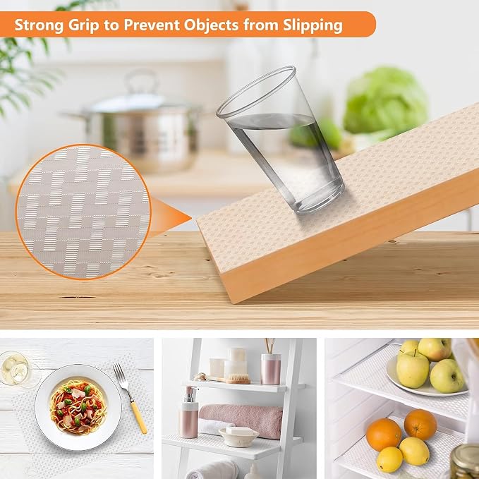 Shelf Liners for Kitchen Cabinets Refrigerator Liners Waterproof & Oil-Proof