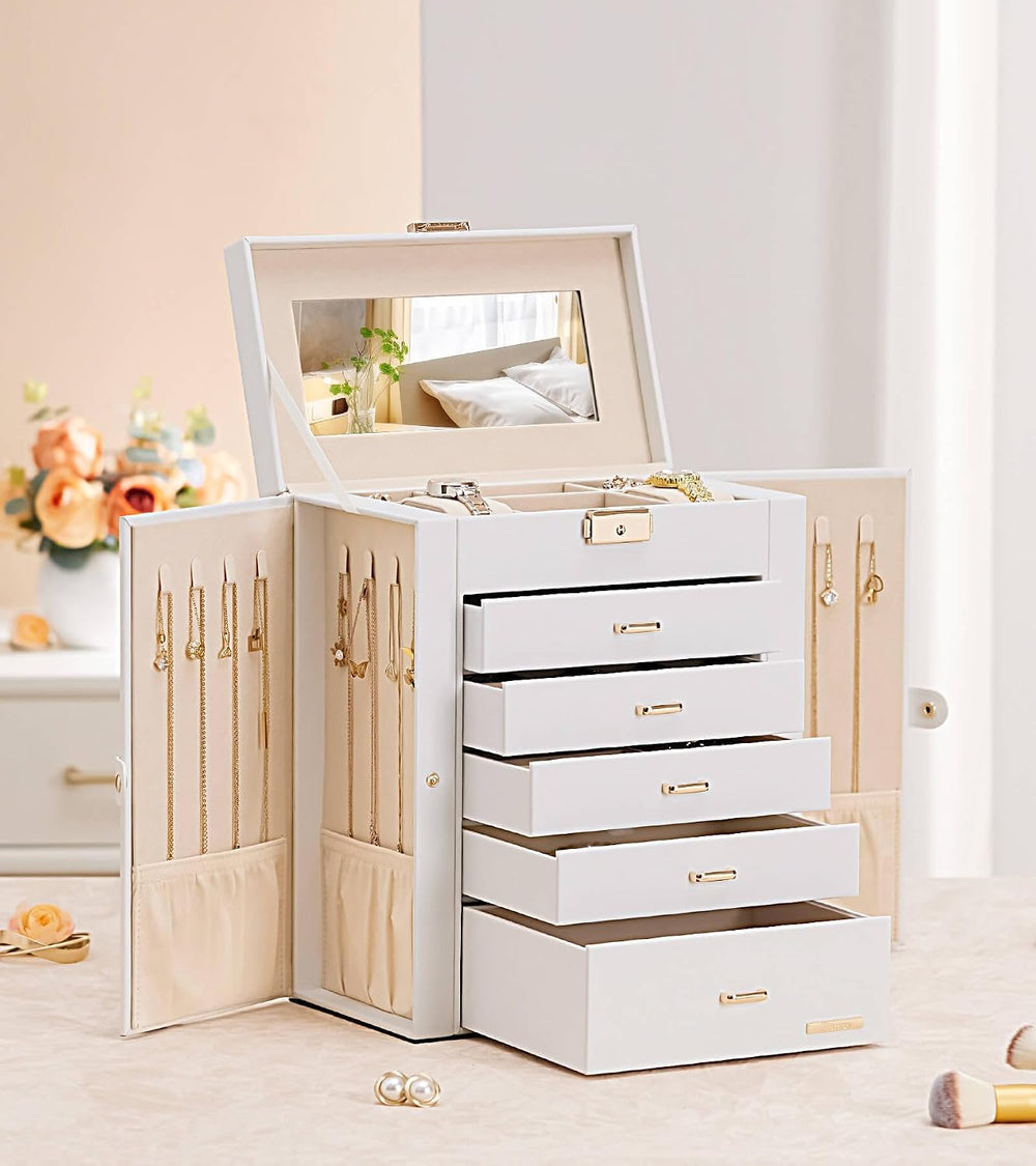 Homde Jewelry Box Large for Women: 6 Layers Organizer with 5 Drawers
