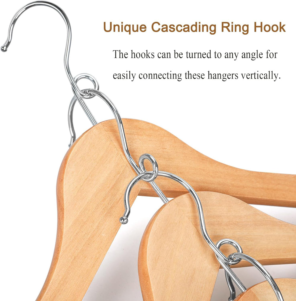 TOPIA HANGER Wooden Hangers 30 Pack, Space Saving Coat Hanger with 360° Swive...