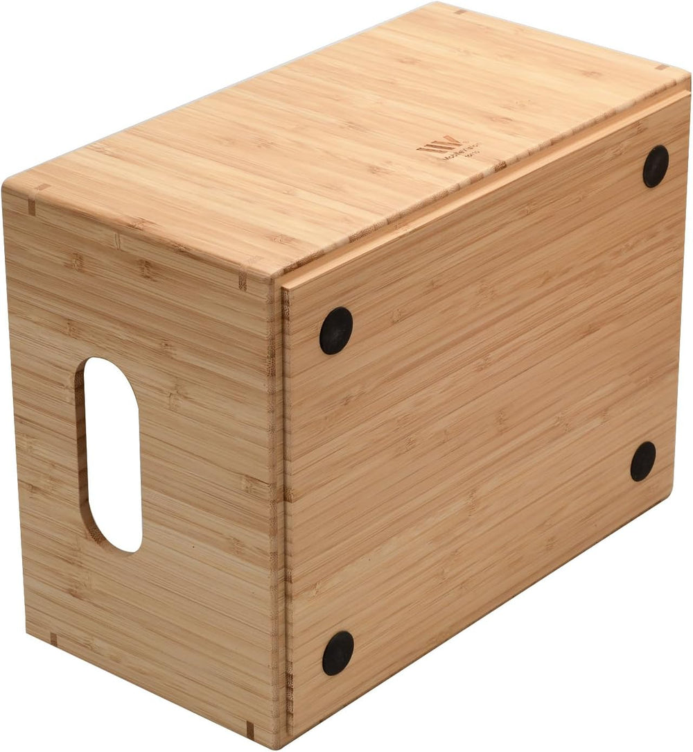 Bamboo Storage Box with Open Front Stackable Bin Organizer to use in closets,...