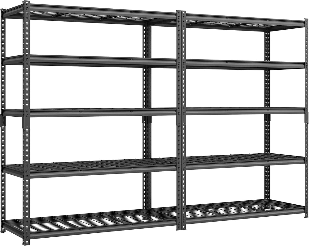 SONGMICS 5-Tier Storage Shelves, Heavy-Duty Garage Shelving, Adjustable (Set ...
