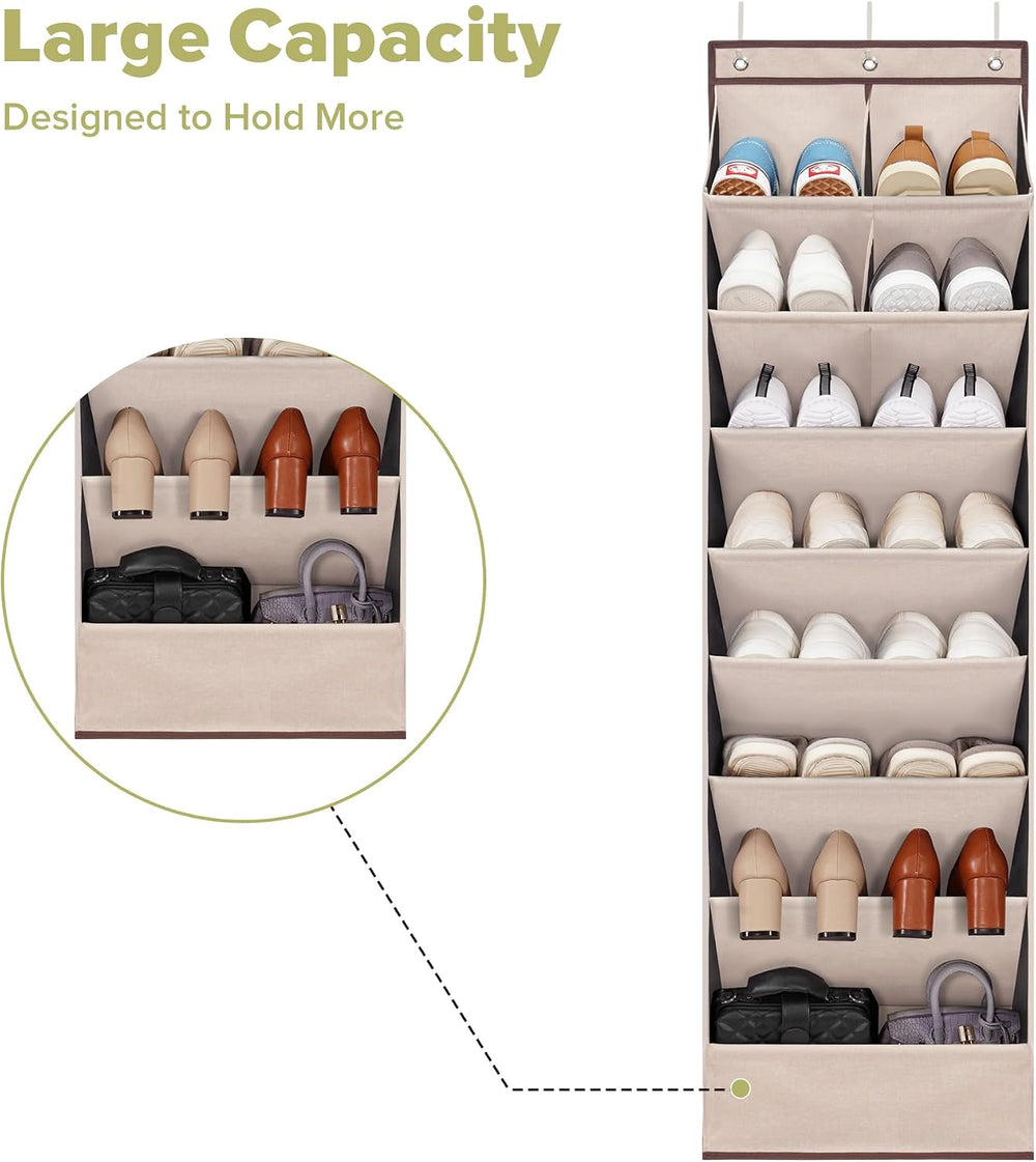 6 Pack Shoe Organizer with 6 Extra Large Pockets and 4 Large Pocket, Over the...
