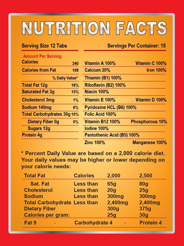 Survival Tabs – Emergency Food Supply – 10-Day Chocolate Tabs, High-Protein