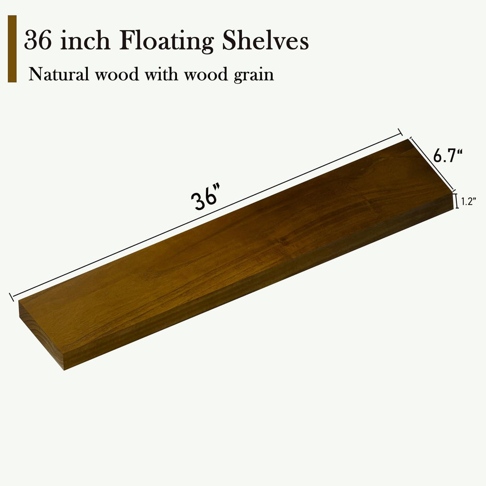 ROGMARS 36 Inches Long Walnut Floating Shelves