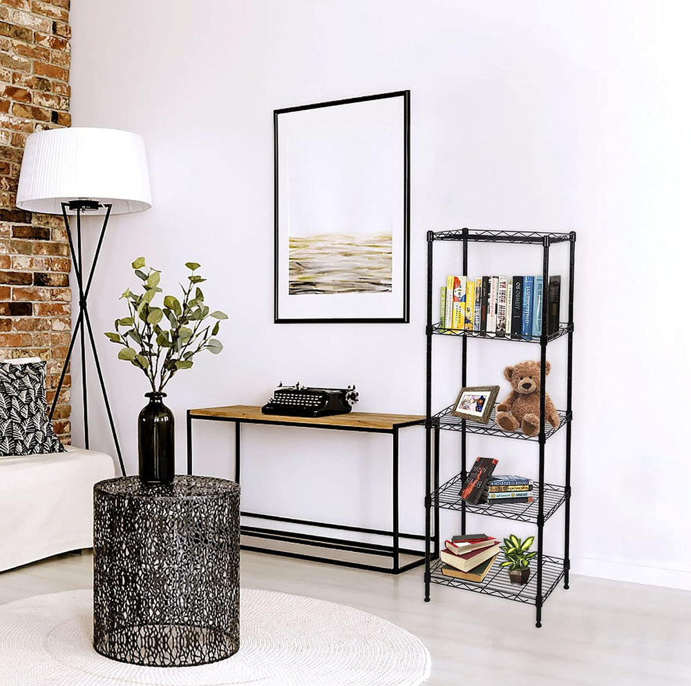 SUNLPH 5-Tier Wire Shelving Adjustable Shelves Unit Metal Storage Rack for La...