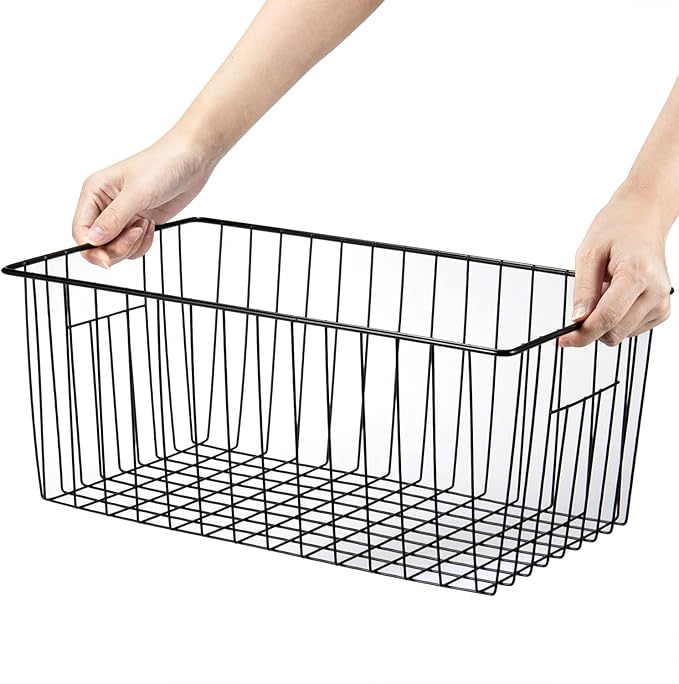 16" L x 12" W Wider Freezer Storage Organizer Baskets Container, De...