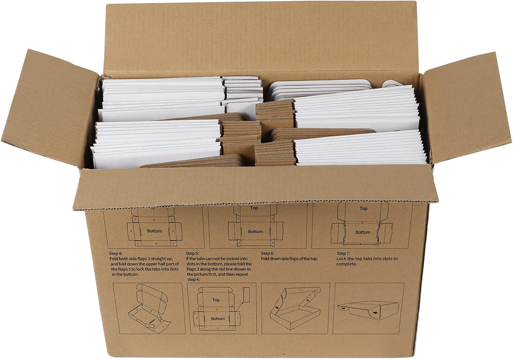 RLAVBL 9x6x2 Shipping Boxes Set of 50, White Small Corrugated Cardboard Box, ...