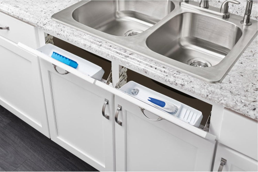 Rev-A-Shelf Tip-Out Sink Tray for Cabinets, Min Opening 13.25" W, 2 Pack