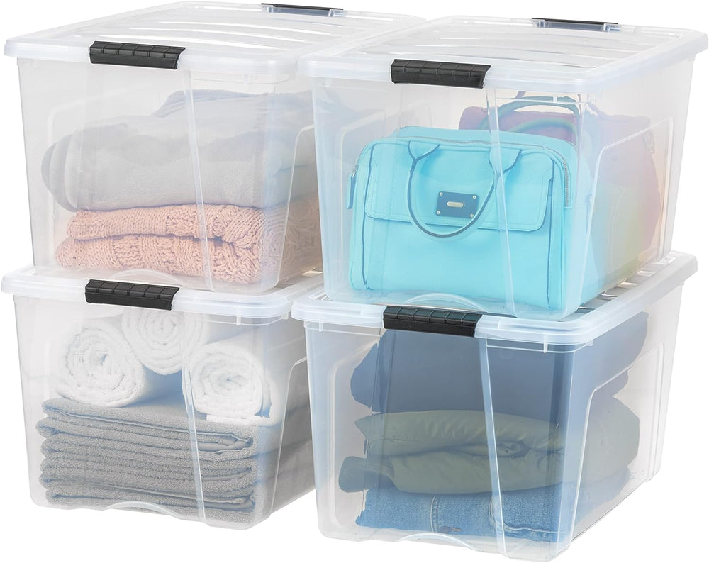 IRIS USA 72 Qt Stackable Plastic Storage Bins (4-Pack)