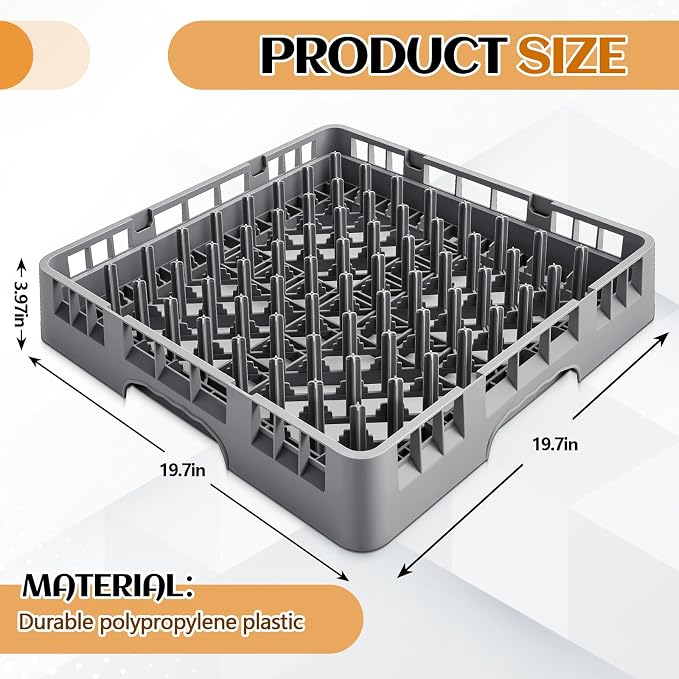 Commercial Dishwasher Tray Rack Polypropylene Full Size Flatware Rack