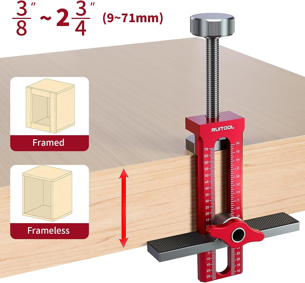 RUITOOL 3-in-1 Cabinet Door Mounting Jig for Face Frame/Frameless Cabinets