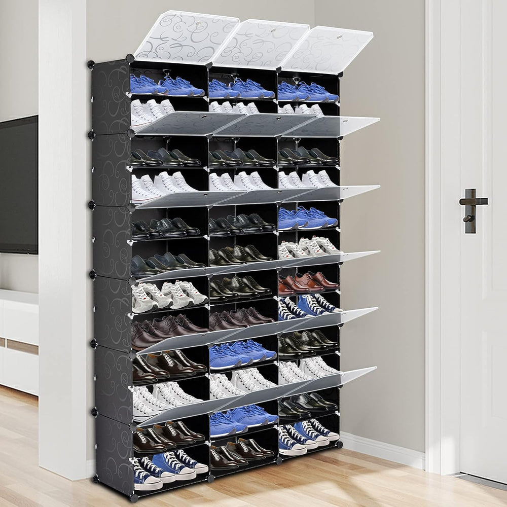 Aeitc Shoe Rack 72 Pairs Shoe Organizer Narrow Standing Stackable Shoe Storag...