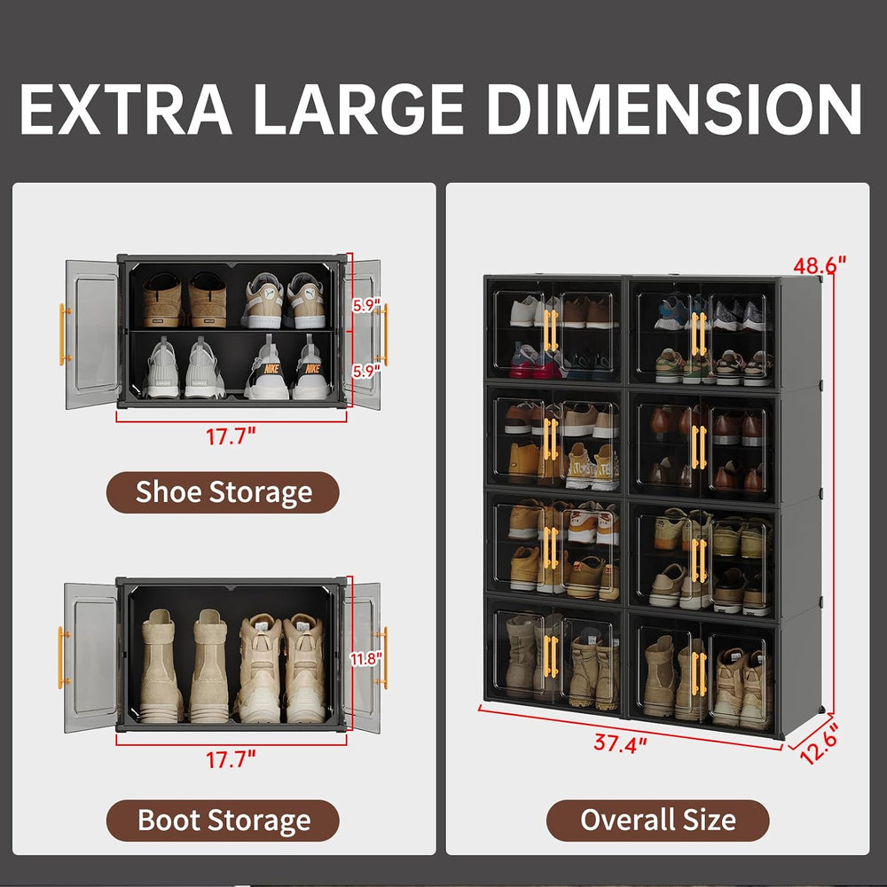 MAGINELS Expandable Shoe Rack Cabinet with Door (32 Pairs)