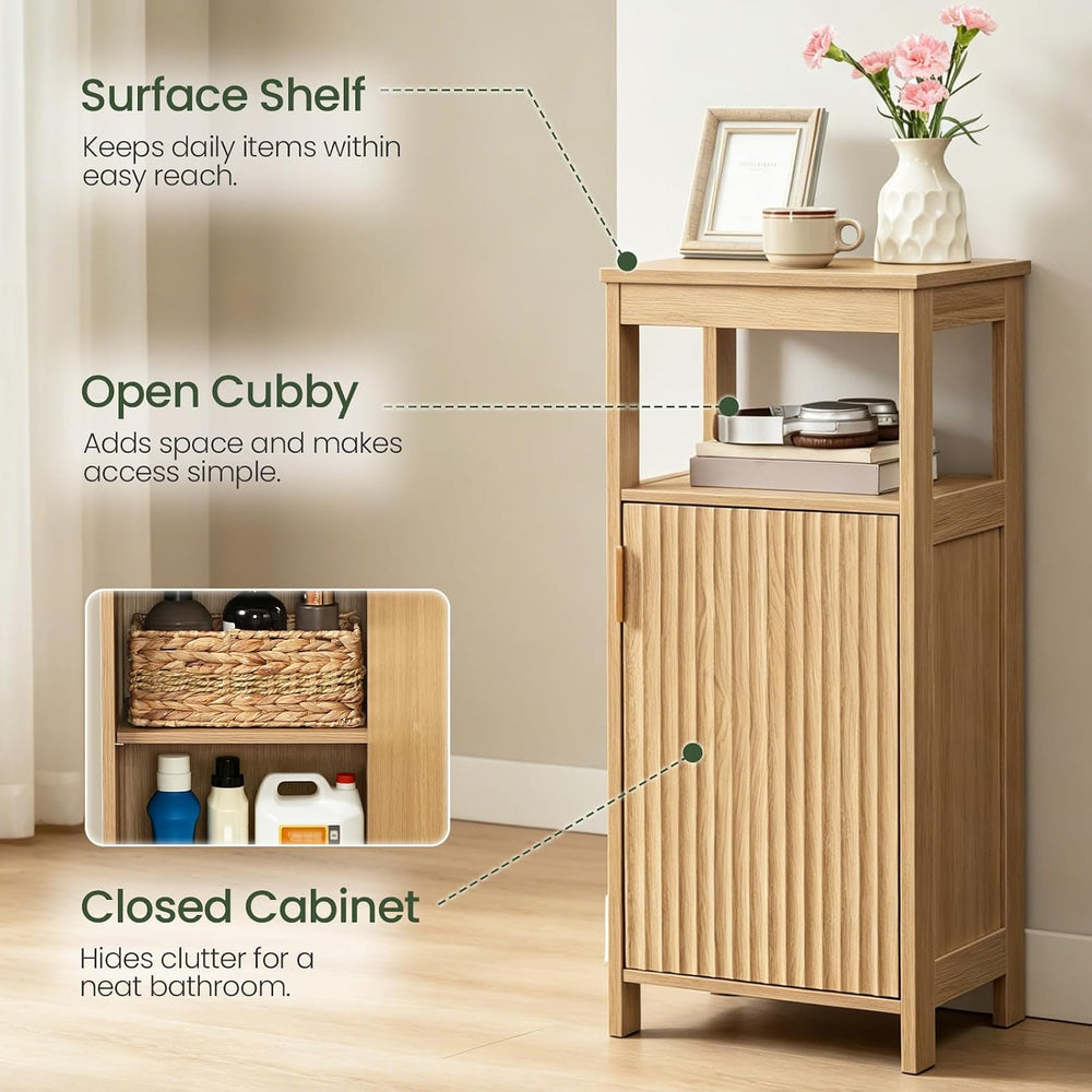 Bathroom Cabinet, Freestanding Bathroom Storage Cabinet with Door and Shelves...