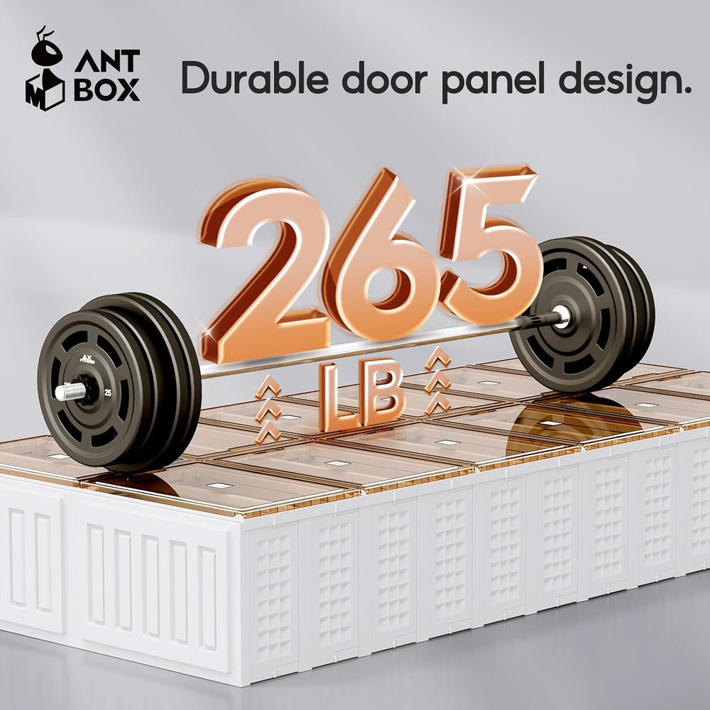 ANTBOX Foldable Shoe Rack Cabinet with Clear Doors, Extra Large Shoe Organize...