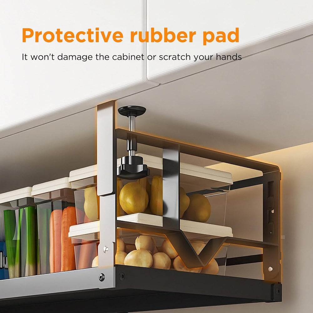 WELTOKE Under Shelf Storage Basket Organizer, Expandable Under Cabinet Shelf,...