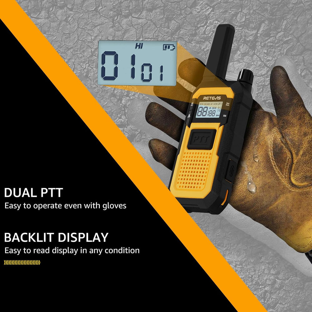 Retevis RB48 Military-Standard & IP67 Waterproof Walkie Talkies Long Range