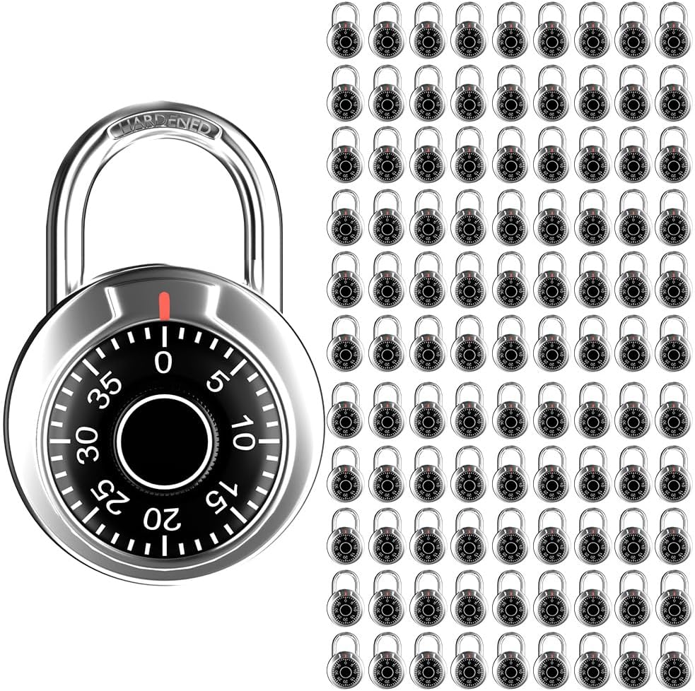FIGODE® Locker Lock, Combination Lock, Black Dial, Each Lock with Different C...