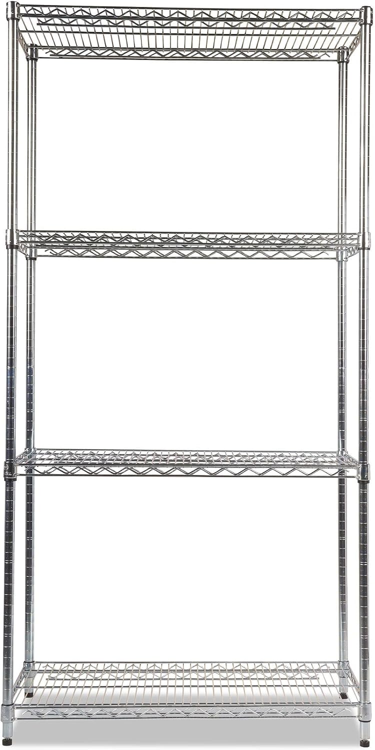 Alera NSF Certified Industrial Four-Shelf Wire Shelving Kit, 36w x 18d x 72h,...