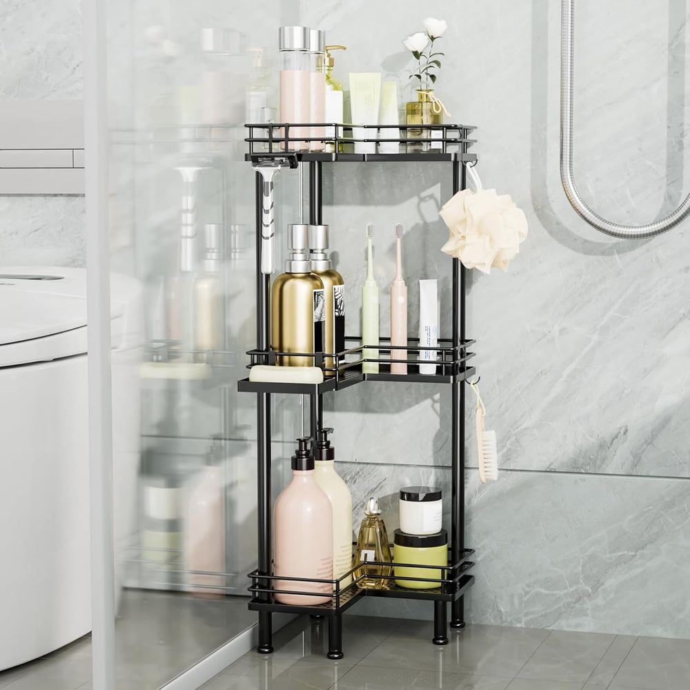 Corner Shower Caddy Standing - 3-Tier Stainless Steel Shower Shelves Rack, Ba...