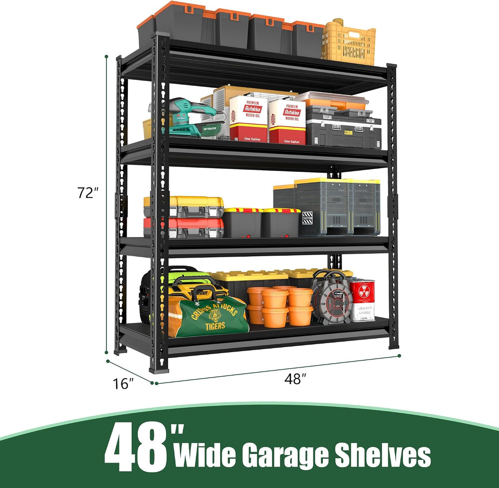 48" W Garage Shelving Heavy Duty，2000LBS Loads Adjustable Garage Storage...