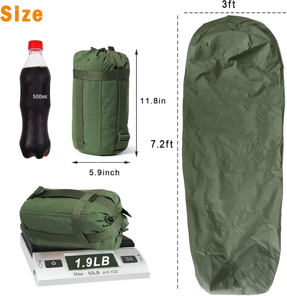 AKMAX Military Bivy Cover Sack Waterproof Sleeping Bag Shell Shelter Coyote