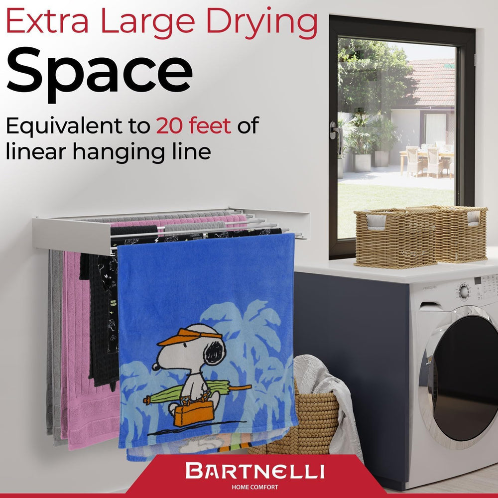Bartnelli Wall Mounted Laundry Drying Rack for Clothes | Made in Europe with ...