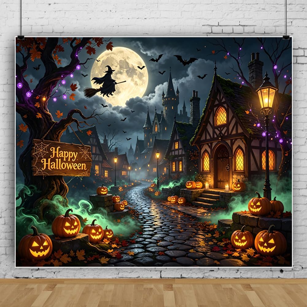 12x10ft Halloween Backdrop Haunted House Halloween Backdrop for Photography