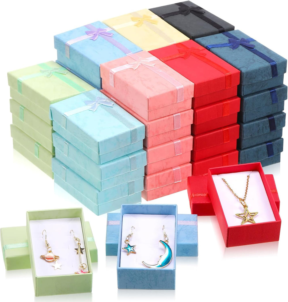 Inbagi 120 Pcs Jewelry Gift Boxes Bulk Small Cardboard Jewelry Boxes with Lid...