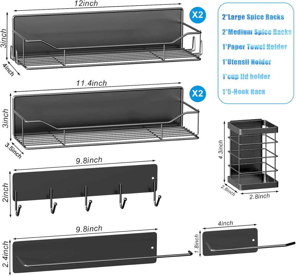 Magnetic Spice Rack for Refrigerator,8 Pack Magnetic Fridge Shelf, Moveable S...