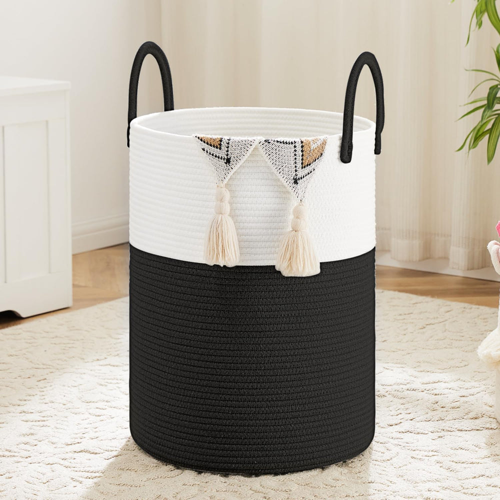 Laundry Basket, Woven Cotton Rope Laundry Hamper, 100L