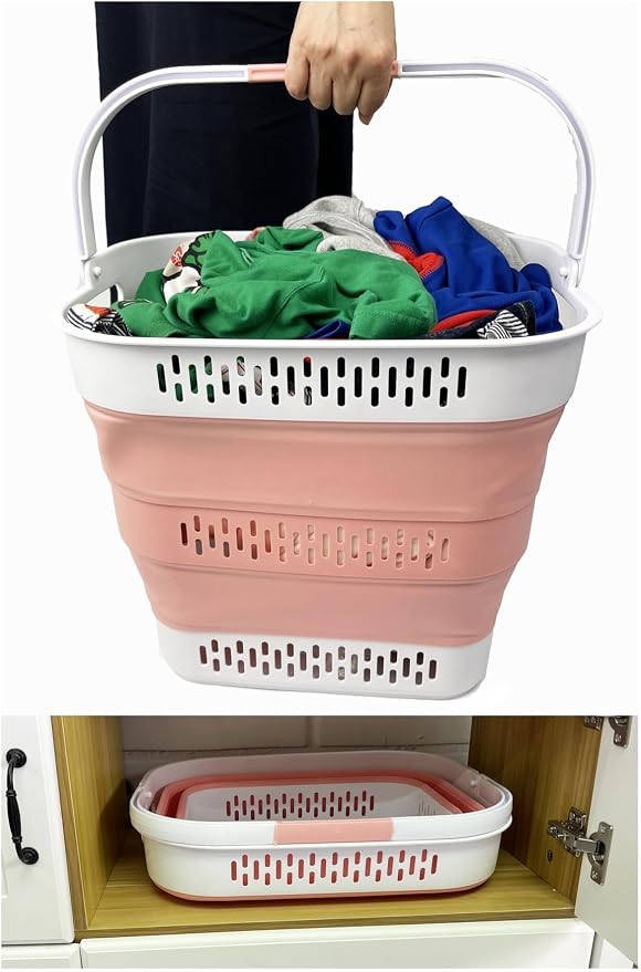 SAMMART 40L Collapsible Plastic Laundry Basket