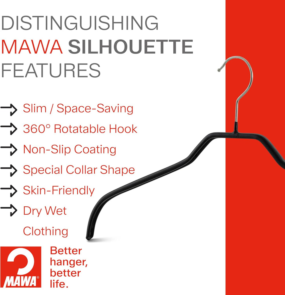 Mawa by Reston Lloyd Non Slip Space Saving Wide Width Clothing Hanger, Style ...