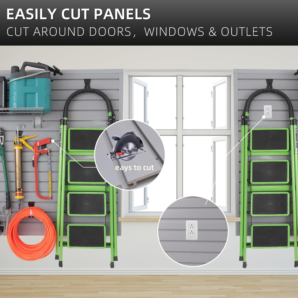 FRAYSCENT Slat Wall Paneling Garage Wall Organizer, Slatwall Panels Garage To...