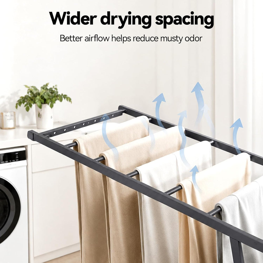 71" Foldable Clothes Drying Rack, 3 Tire Thick Frame Rack for 35 Pieces+