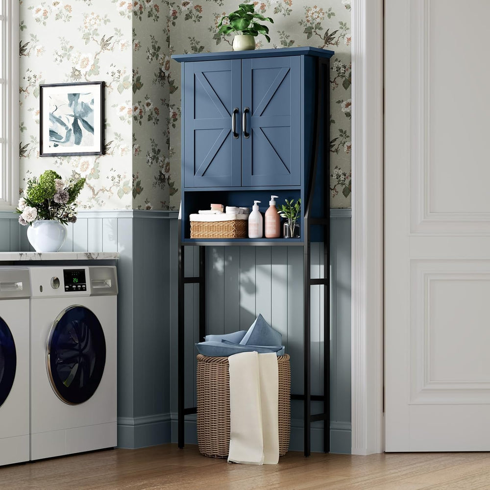 Over The Toilet Storage Cabinet, Over Toilet Bathroom Organizer with Doors Ab...