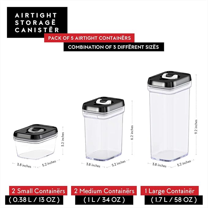 DWËLLZA KITCHEN Airtight Food Storage Containers (5 Piece)