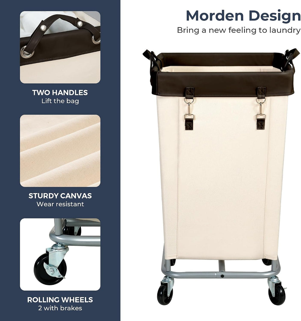 STO STO Laundry Hamper with Wheels, 160L Rolling Laundry Sorter Cart with Hea...