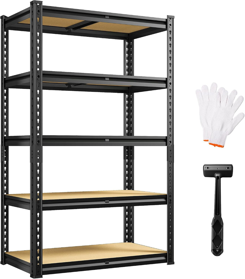REIBII 5-Tier Garage Shelving, Storage Shelves for Basement Shed Pantry