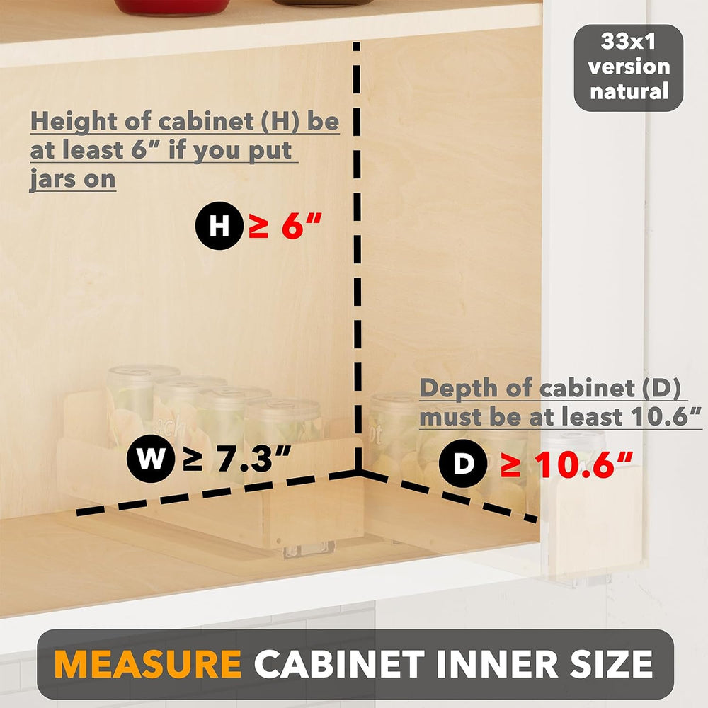 SpaceAid Bamboo Pull Out Spice Rack Organizer for Cabinet, Heavy Duty Slide O...