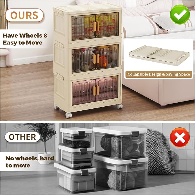 3 Tier Stackable Plastic Storage Bins