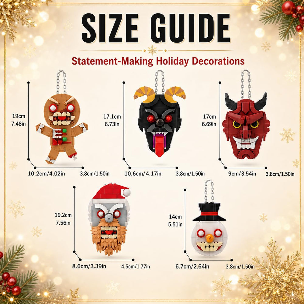 Halloween Horror Building Set, 5 Creepy Character Ornaments, 433 Pieces
