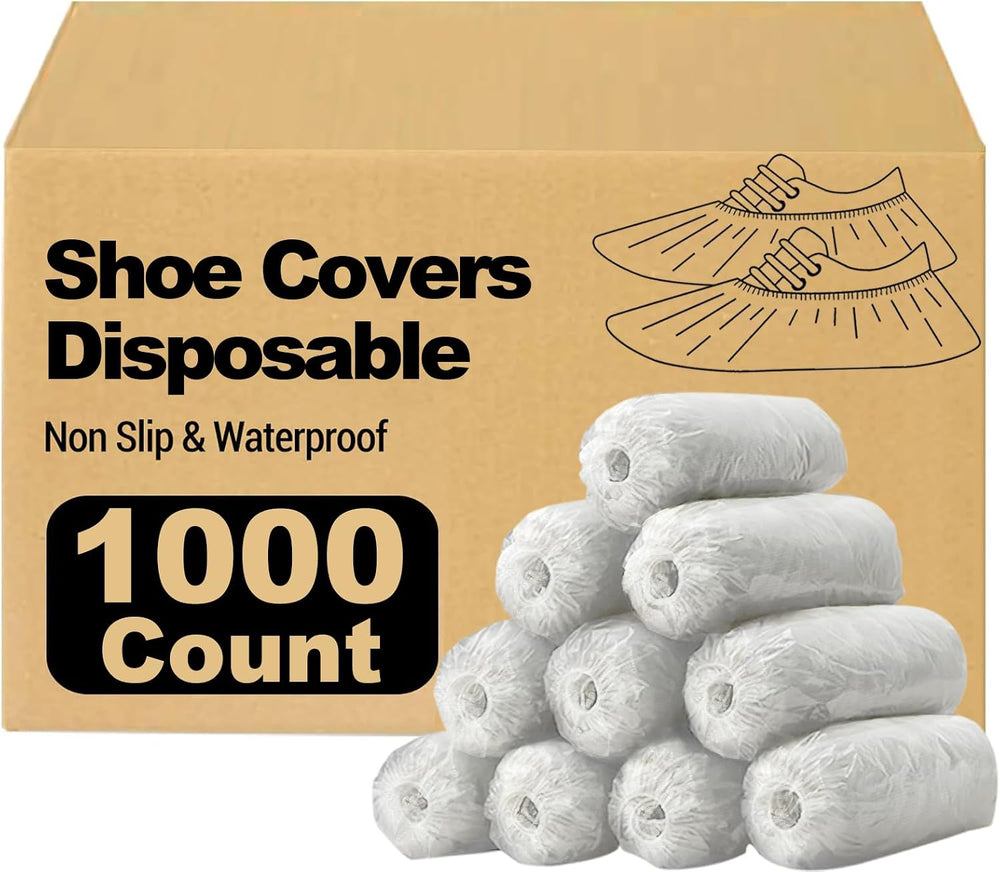 White 1000 Pieces(500 Pairs) Shoe Covers Disposable, Waterproof,Non-Slip for ...