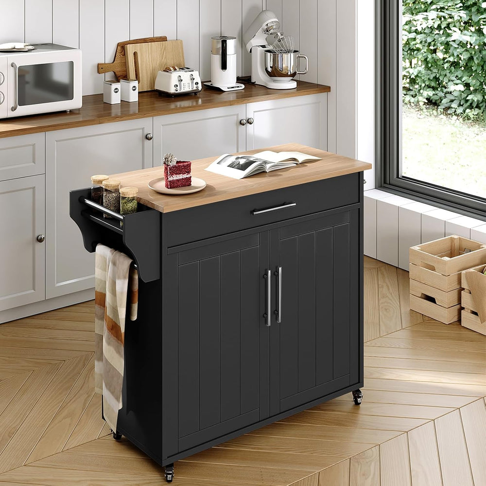 Rolling Kitchen Carts on Wheels, Kitchen Island with Storage