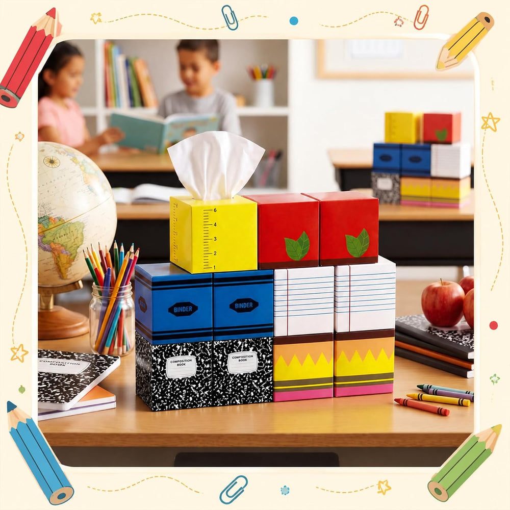 Tinlade 18 Pack Back to School Facial Tissue Cube Boxes with Tissues 900 Shee...